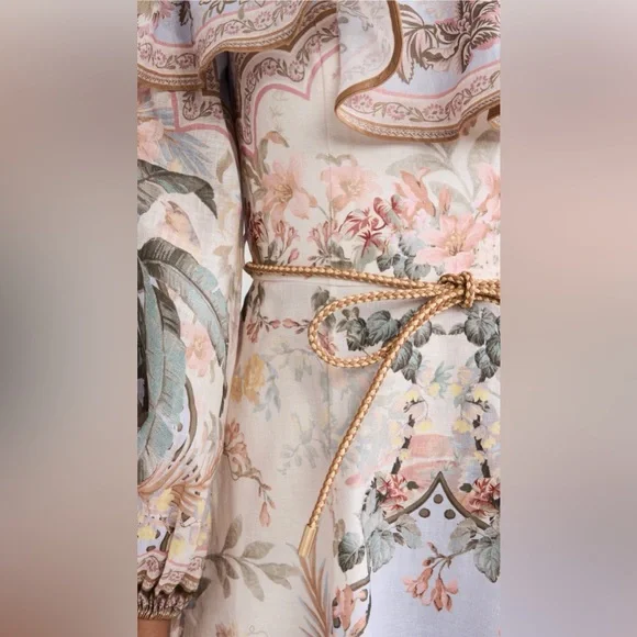 🔥NWT AU0 Zimmermann Wylie Off-The-Shoulder Midi-Dress - Picture 16 of 16